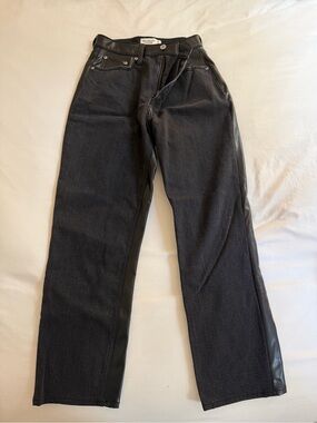 Abercrombie Black Straight-Leg Jeans with Leather Back